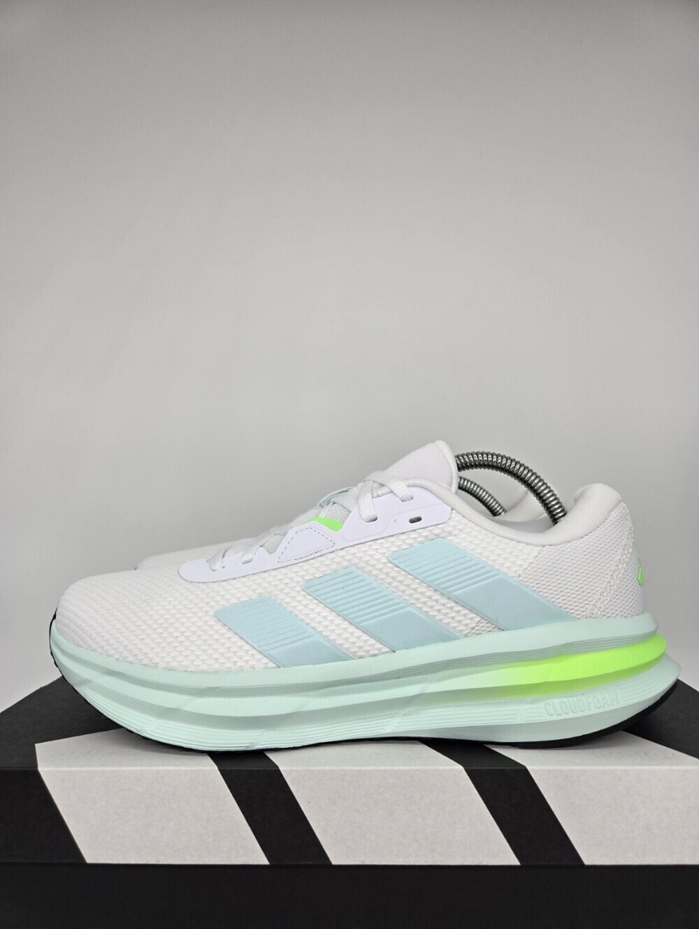 adidas Women's Galaxy 7 JQ2610 Cloud White Halo Mint Lime Running Shoes Size 10